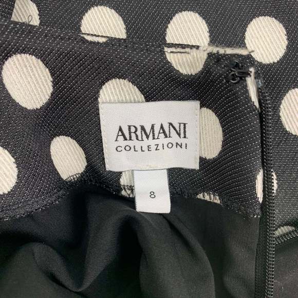 ARMANI COLLEZIONI Black & White Polka Dot Sheath Dress - Picture 5 of 5